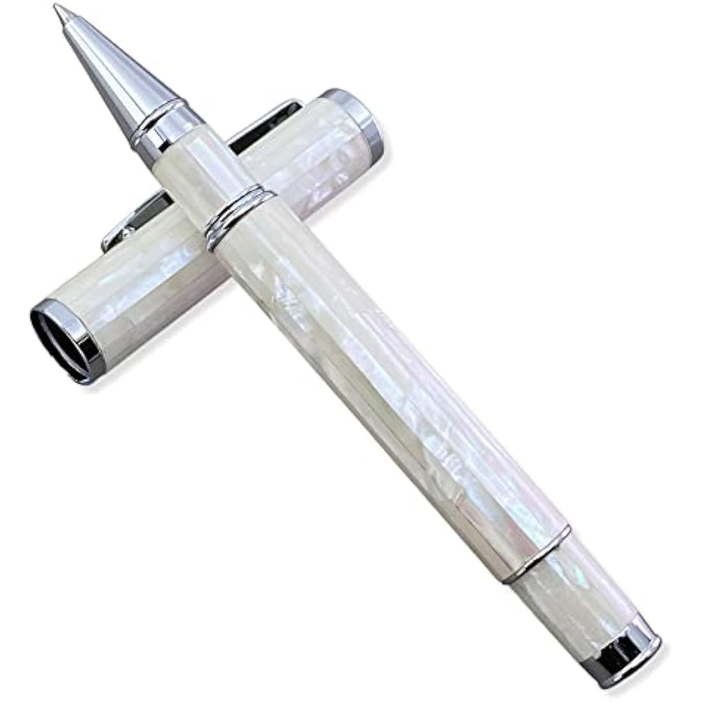LACHIEVA LUX Mother of Pearl Rollerball Pen – White Shell Luxury Gift