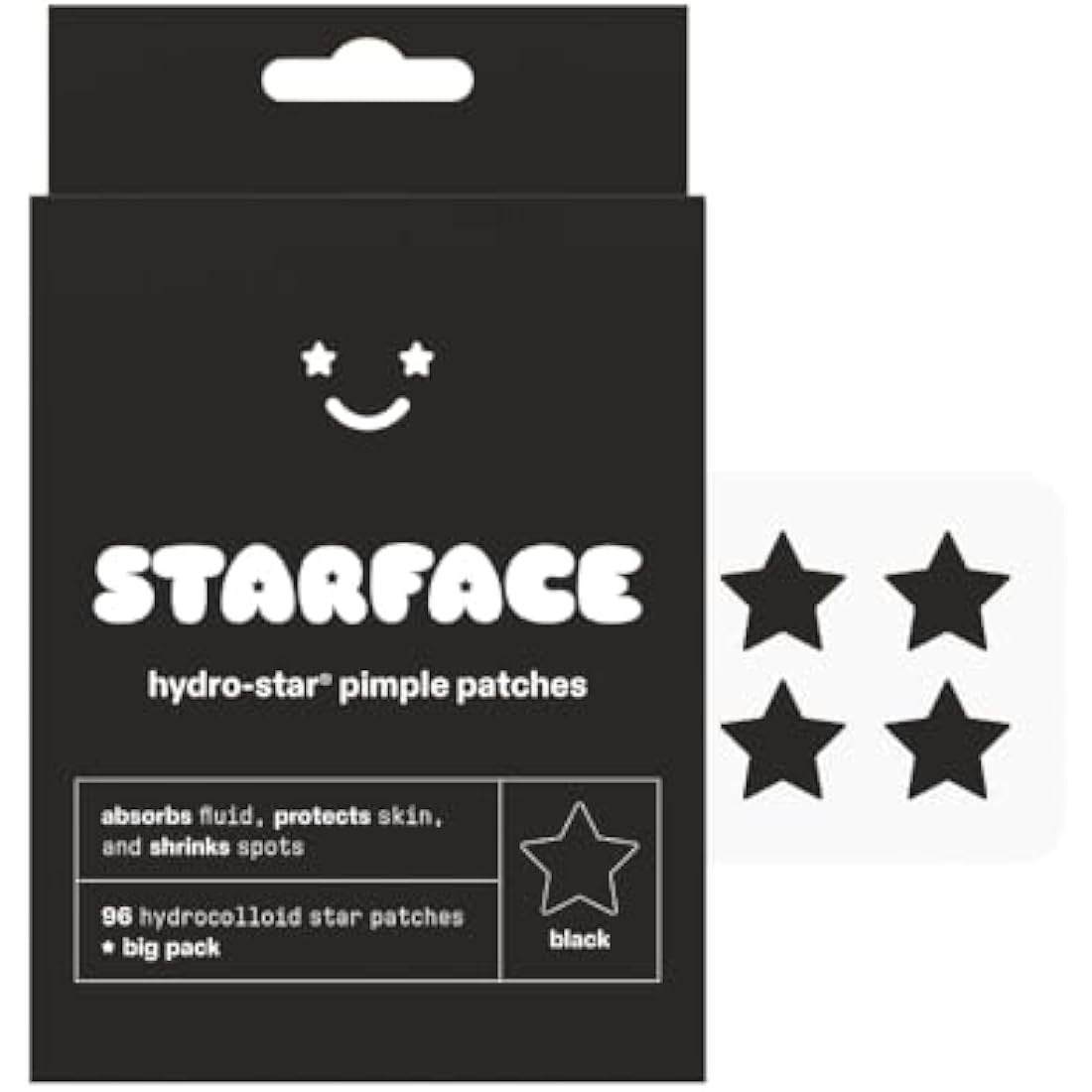 Starface Black Star Hydrocolloid Pimple Patches - 96 Count Big Pack