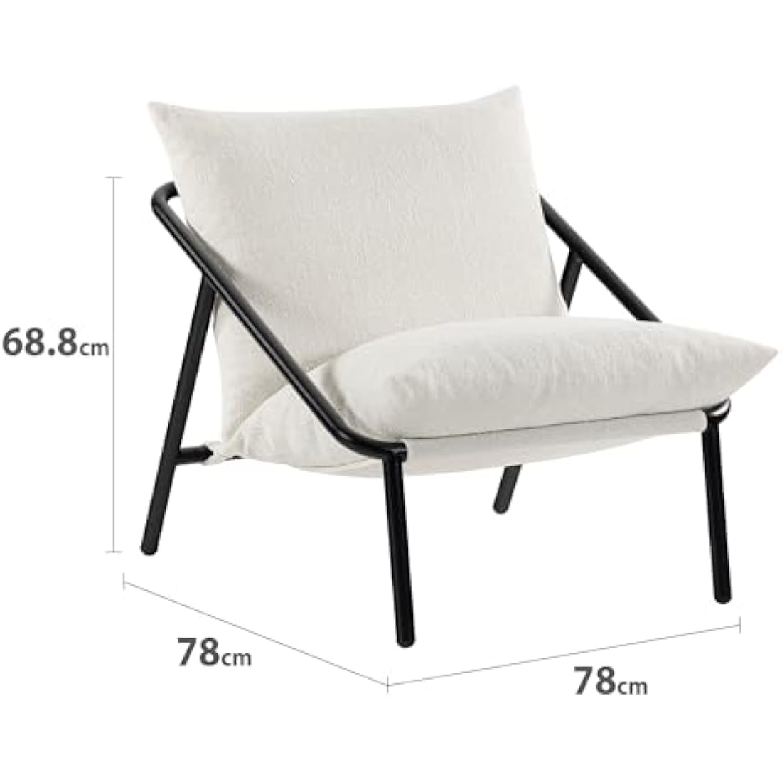 Zinus Ada Boucle Accent Chair – Metal Framed Armchair with Foam