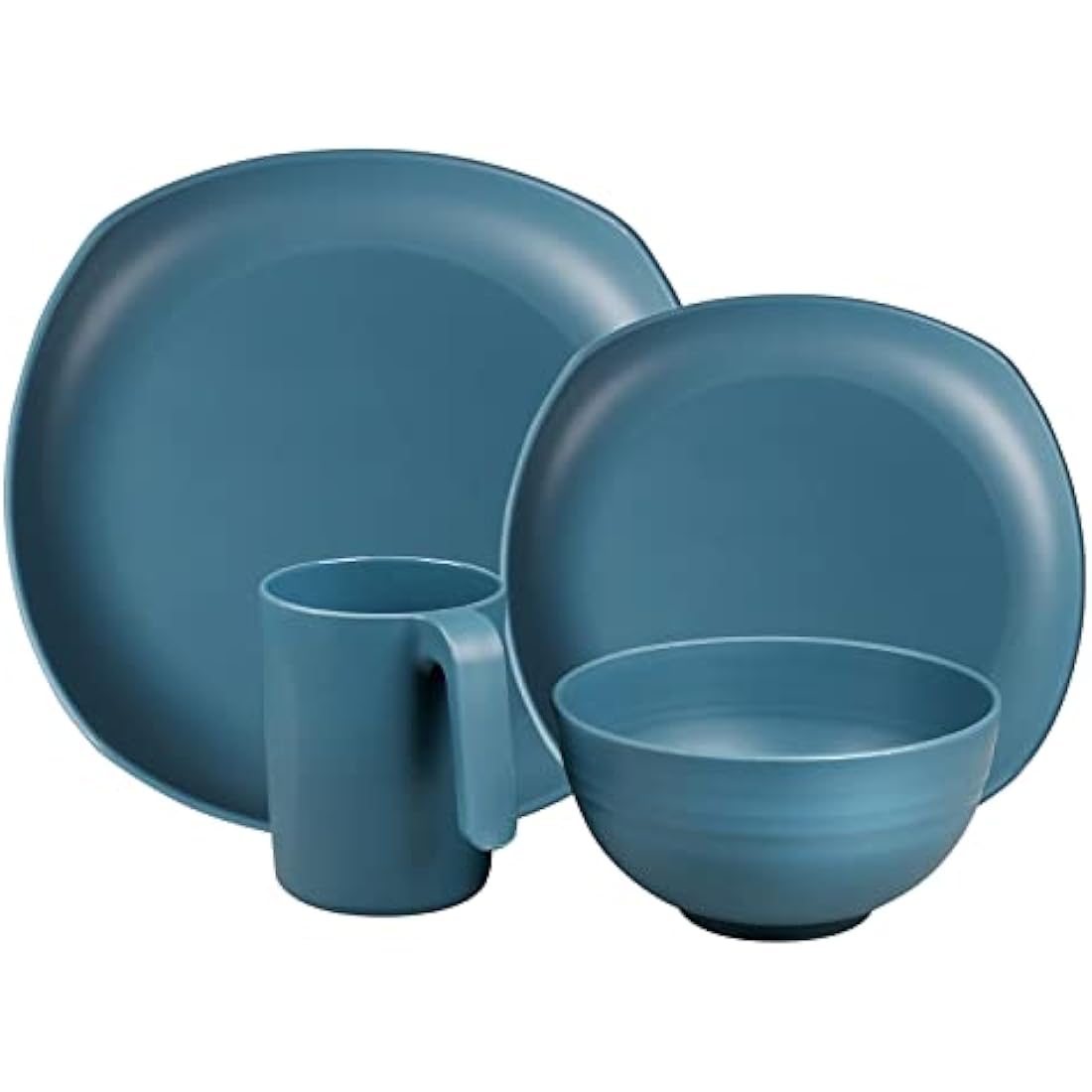 Greentainer 16-Piece Unbreakable Plastic Dinnerware Set | Service for 4