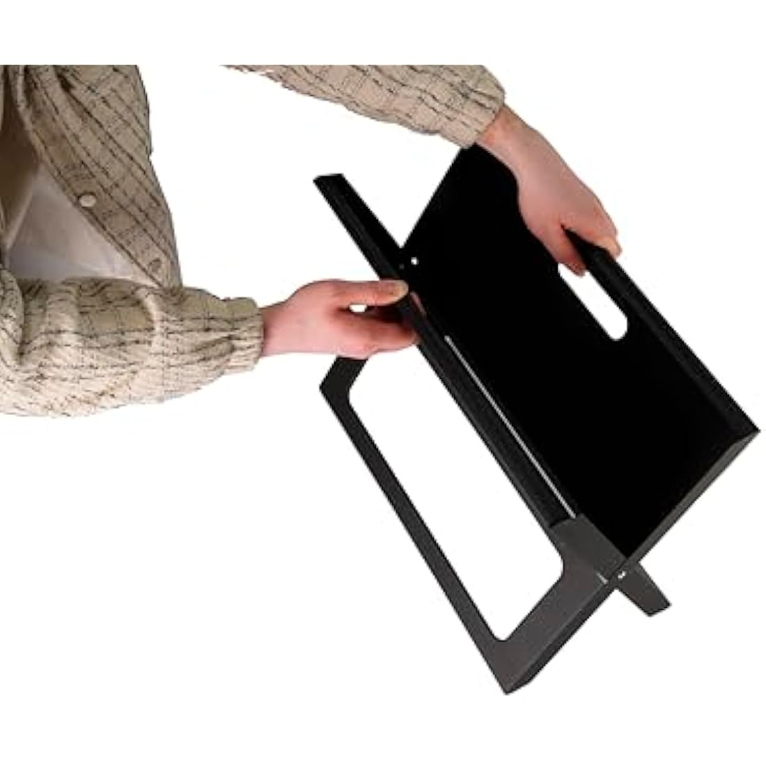 Direct Designs Notebook Folding Portable Charcoal BBQ Grill - Black Steel