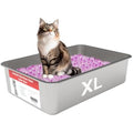 VehiGo Stainless Steel Cat Litter Box – Extra Large Non-Stick Metal Pan