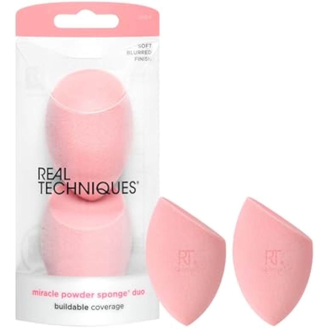 Real Techniques Miracle Powder Sponge 2-Pack – Velvety Foam Applicator