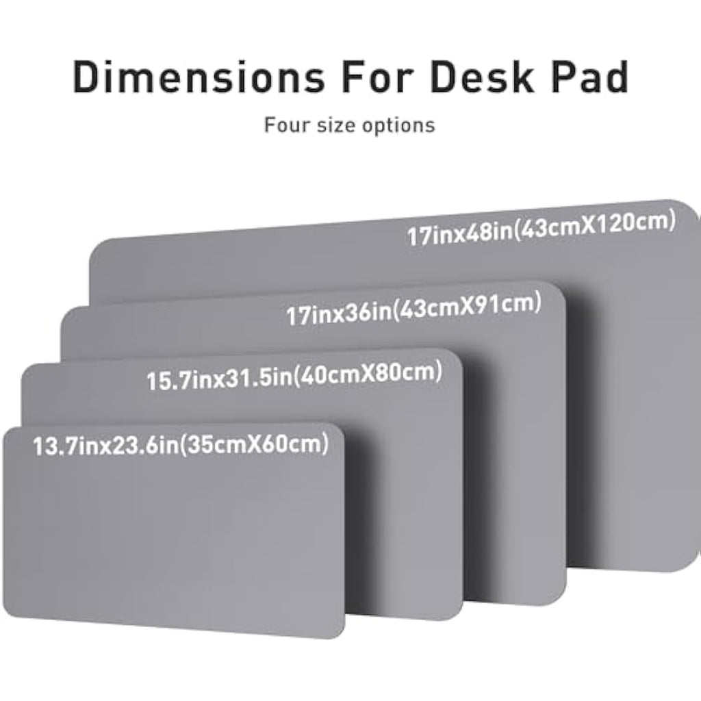 PU Leather Desk Pad – Waterproof Non-Slip Office Mat, Light Grey
