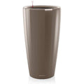 Lechuza RONDO 32 Self-Watering Planter | Large Plastic Pot, Shiny Taupe