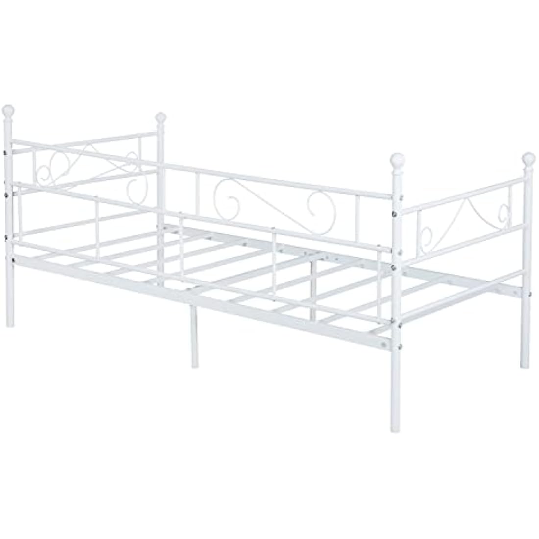 Jolof Store Modern Metal Daybed Frame | Twin Platform Bed Base, White