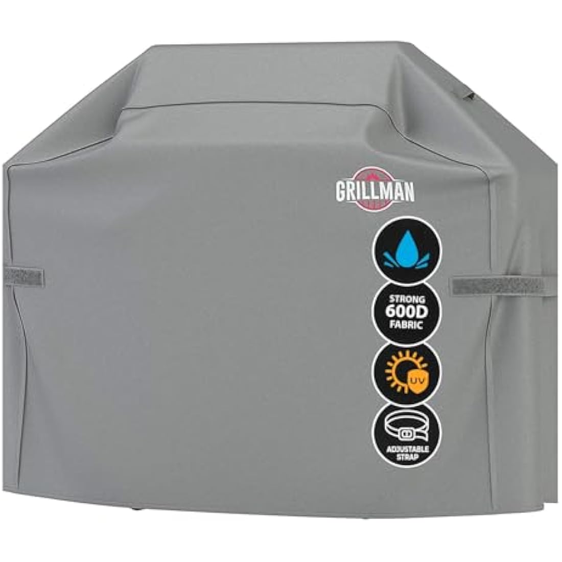 Grillman Heavy Duty BBQ Cover – Waterproof & Wind-Resistant, Grey