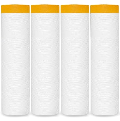 Jolof Store Masking Film – 4 Pack 2.4m x 20m Plastic Dust Sheet Rolls