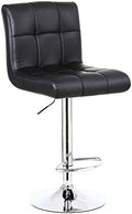 KKTONER Swivel Bar Stool | Adjustable Black PU Leather Kitchen Chair