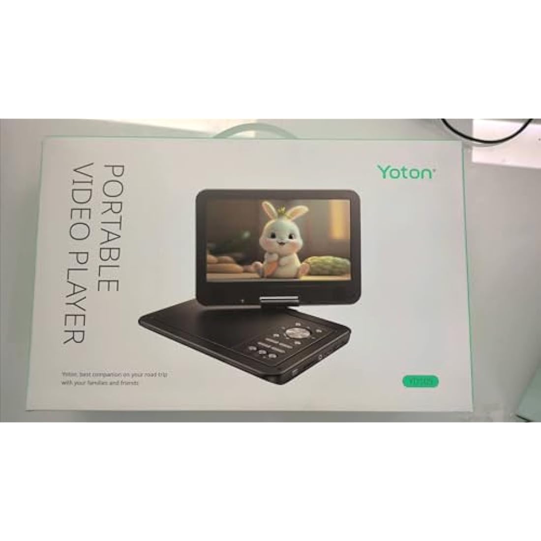 YOTON 12.5" Portable DVD Player - 10.5" Swivel Screen, Region Free, White