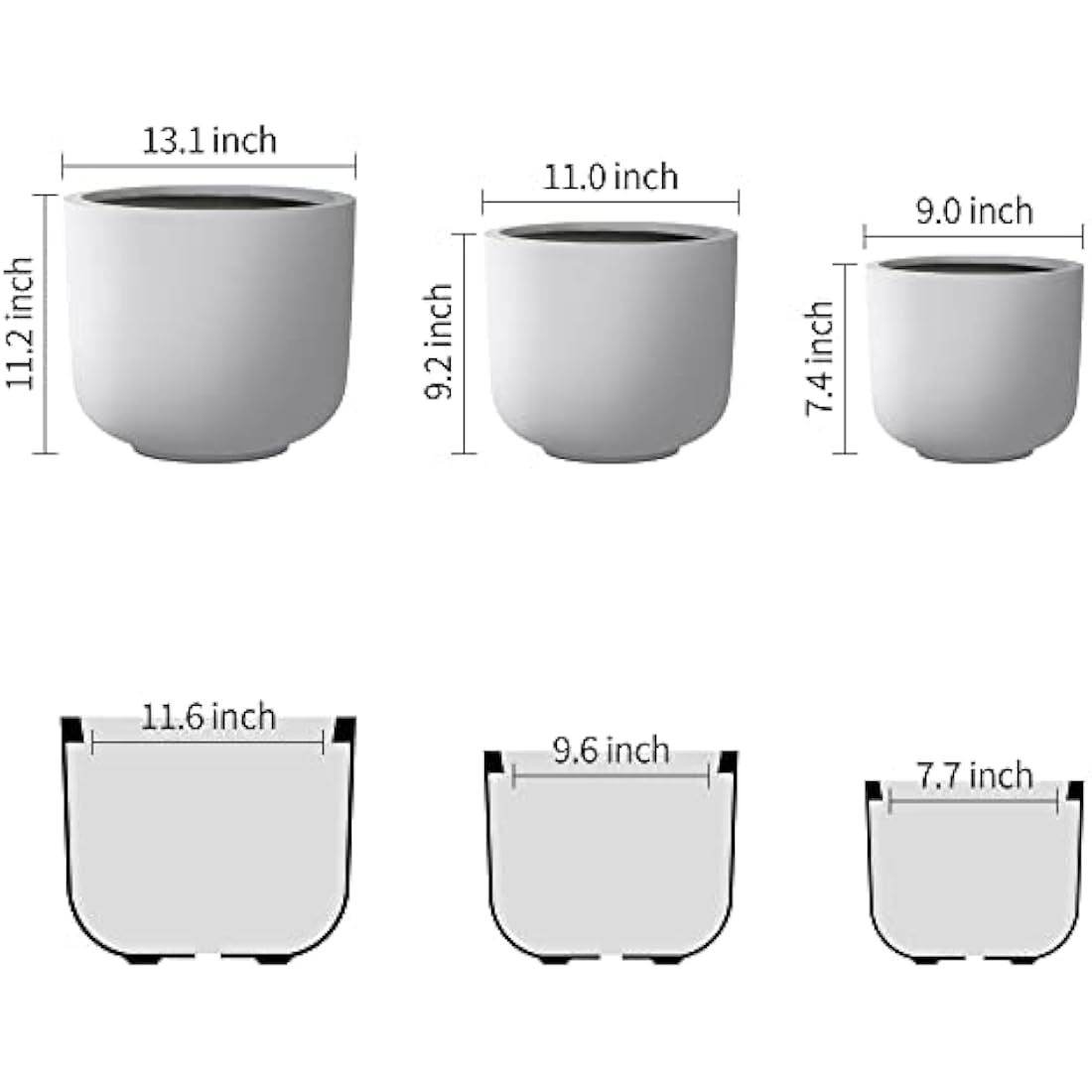 Kante Concrete Planter by Jolof Store – Modern White Outdoor Pot