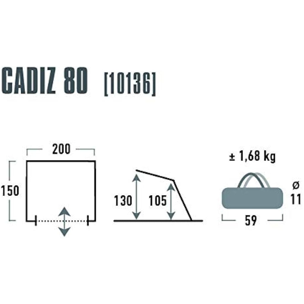 High Peak Cadiz 80 Beach Shelter – UV 80 Protection – Aluminium Grey
