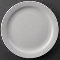 Athena Hotelware White Porcelain Narrow Rimmed Plates - Pack of 12