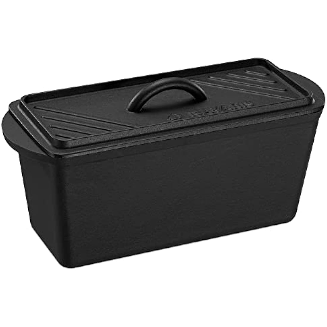 Navaris Cast Iron Bread Loaf Pan with Lid – 34cm Baking Tin for Meatloaf
