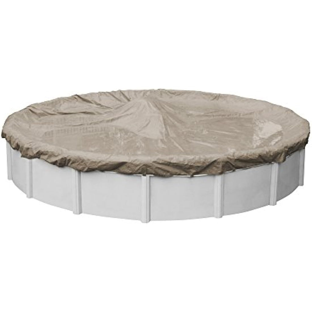 Pool Mate 28-ft Round Winter Pool Cover – Heavy-Duty Sandstone Poly