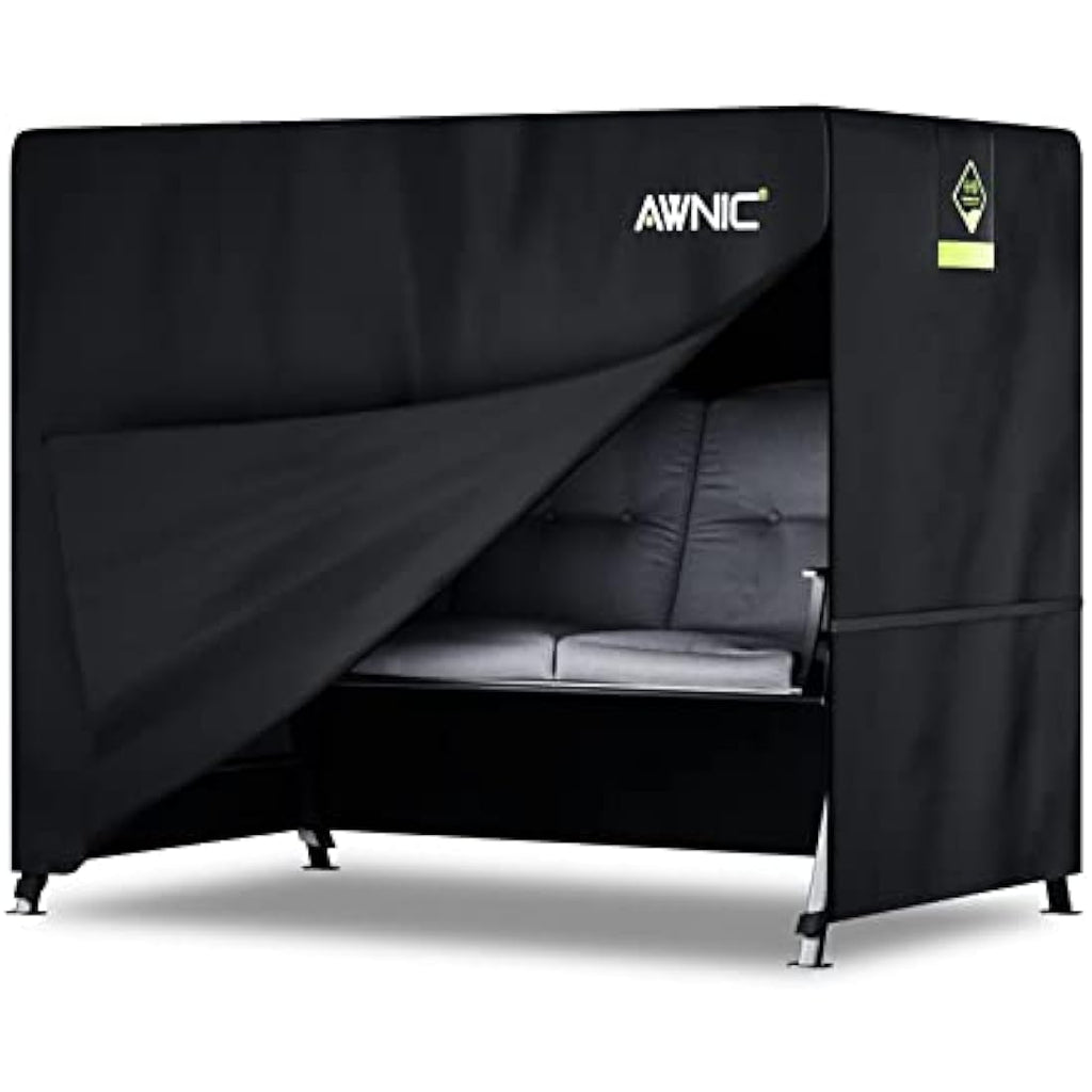 AWNIC 3-Seater Garden Swing Seat Cover | 420D Waterproof Heavy Duty Black