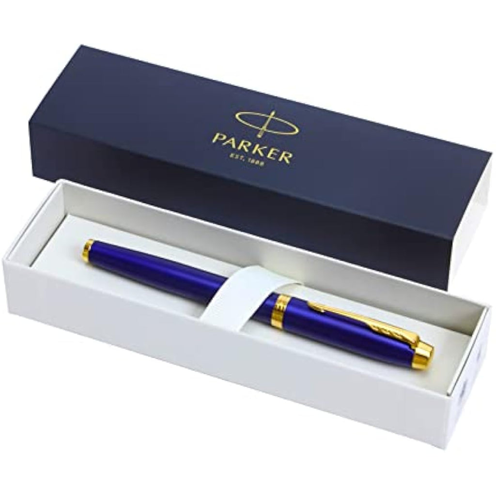 Parker IM Premium Rollerball Pen – Lustrous Blue Lacquer & Gold Trim