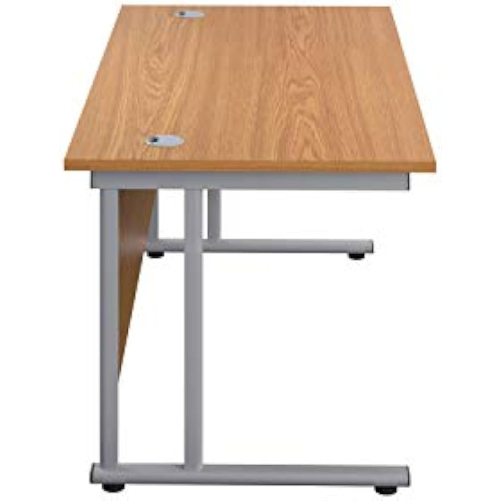 Office Hippo Bürotisch – Freitragender Schreibtisch, Eiche, 140x80cm