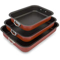 Menax Non-Stick Roasting Pan Set – 3 Piece Aluminum Oven Baking Trays