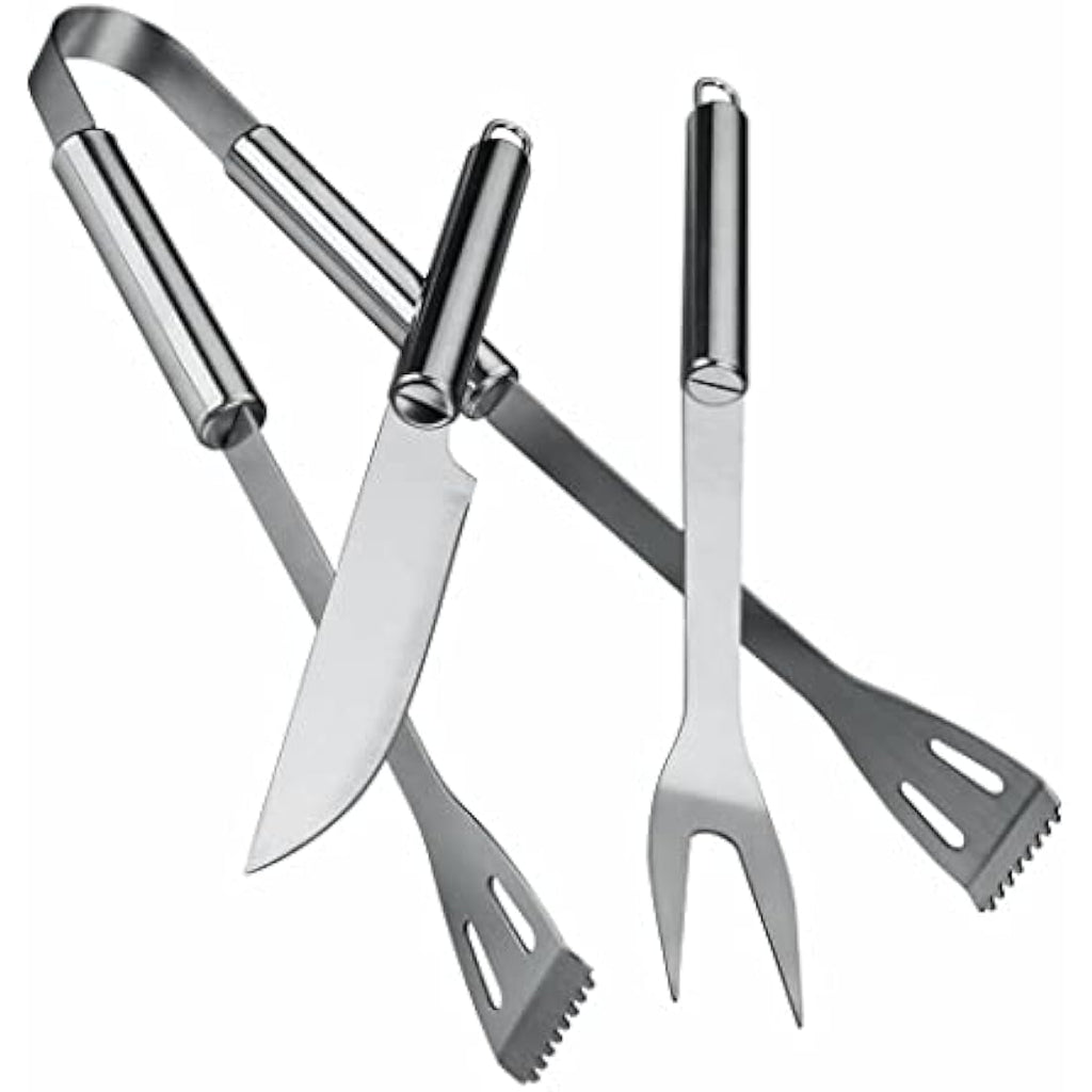 QMQ 5-Piece Stainless Steel BBQ Tool Set with Carrying Case