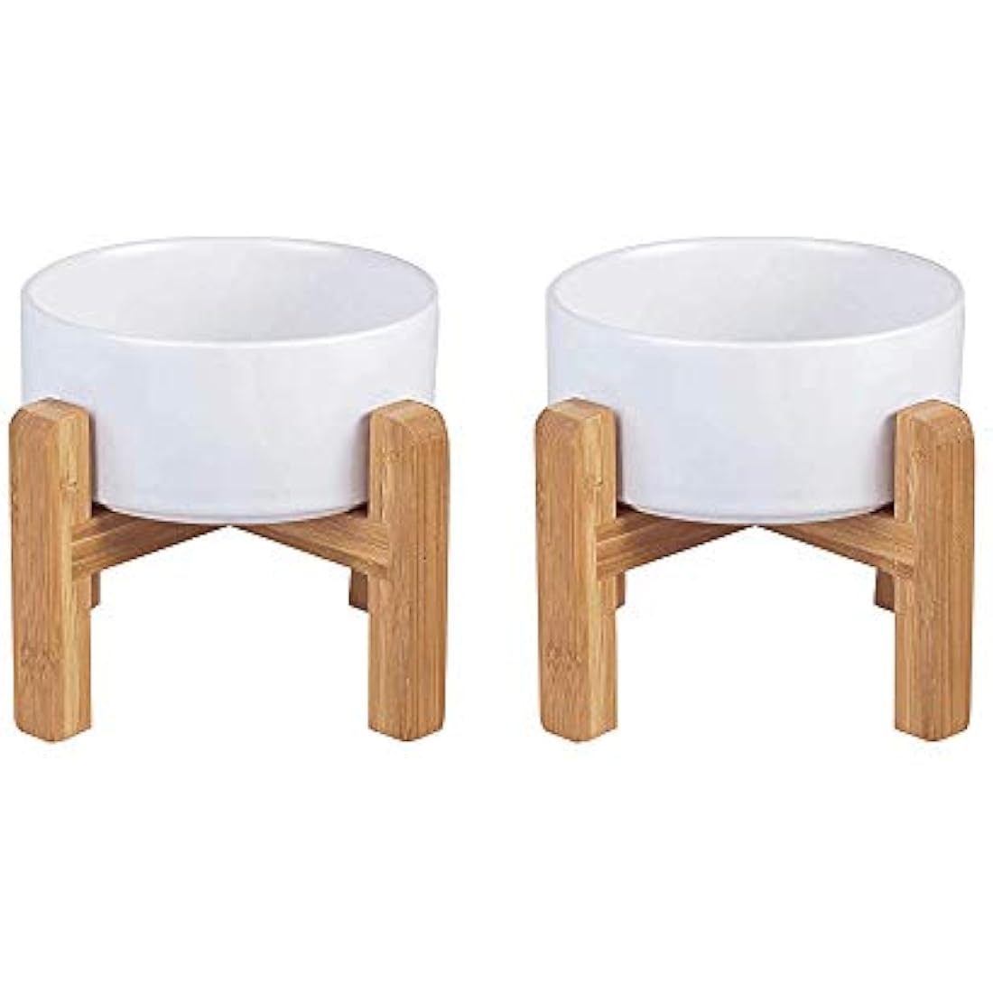 Elevated Ceramic Dog Bowls – Raised Anti-Vomiting Set of 2