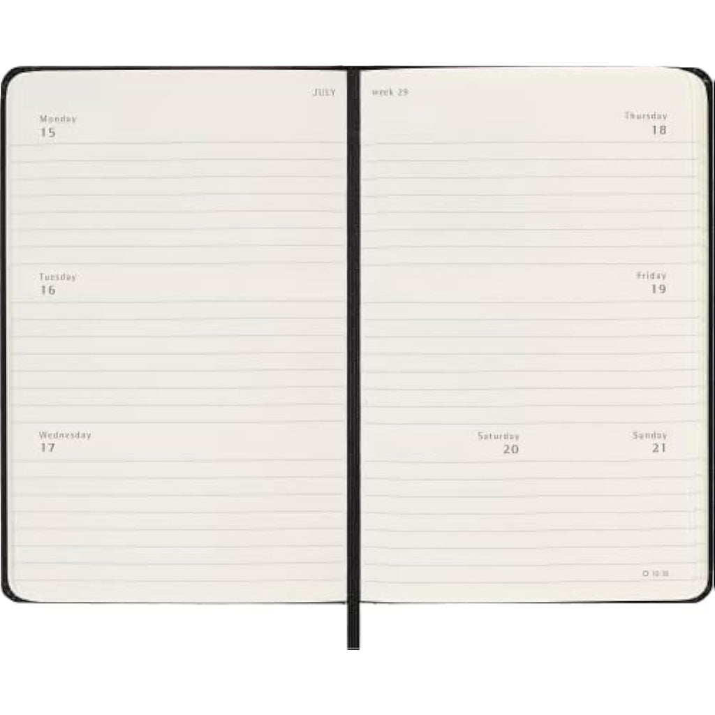 Moleskine 18-Month Weekly Planner – Horizontal Hard Cover Pocket, Black