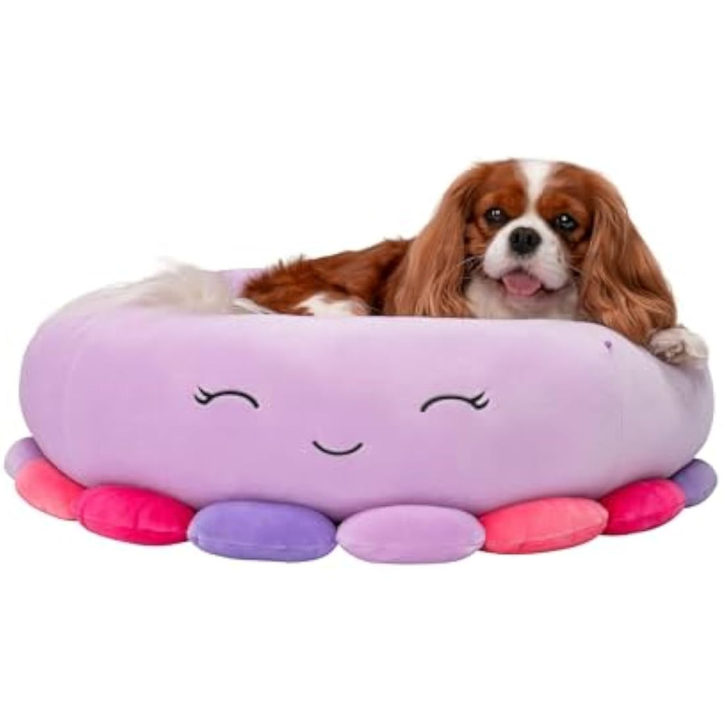 Squishmallows Beula Octopus Pet Bed – 24-Inch Ultrasoft Plush, Purple