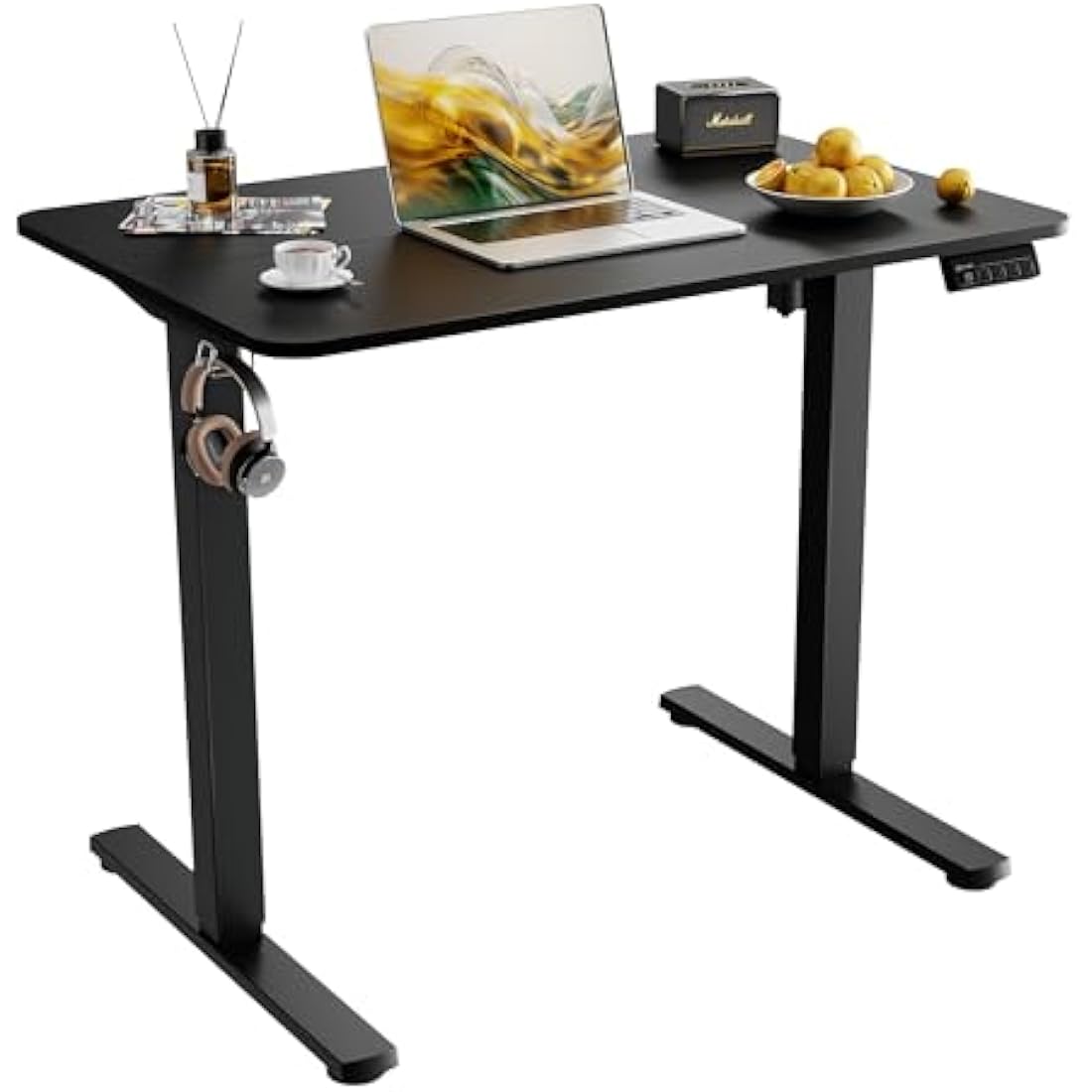 ERGOMAKER Electric Standing Desk – 90x60cm Height Adjustable Desk, Black