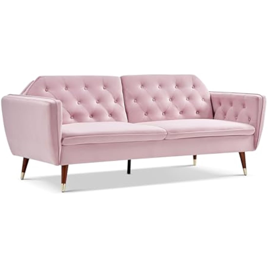Bravich Victoria 3 Seater Velvet Sofa Bed with Gold Legs – Rose