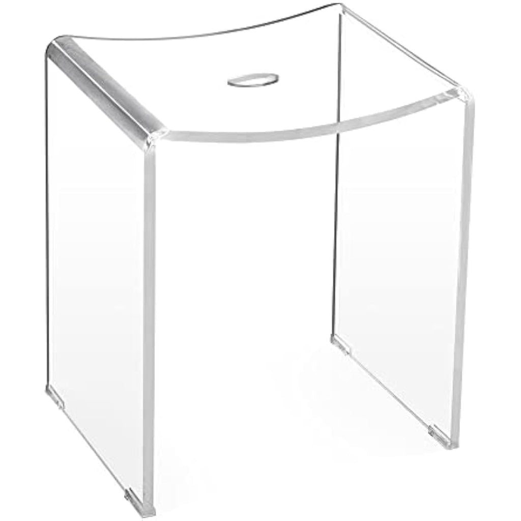 Navaris Clear Acrylic Shower Stool – Waterproof Transparent Bathroom Chair