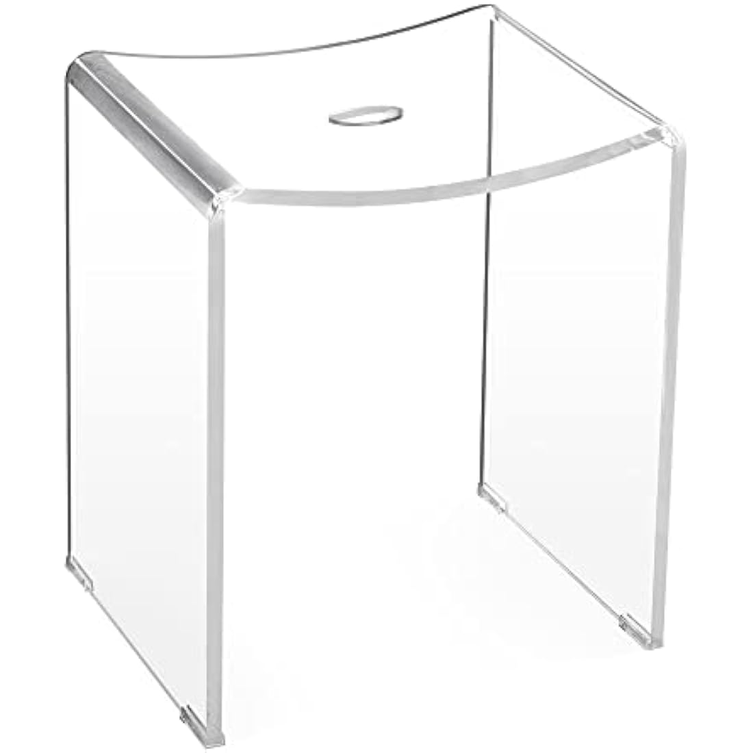 Navaris Clear Acrylic Shower Stool – Waterproof Transparent Bathroom Chair