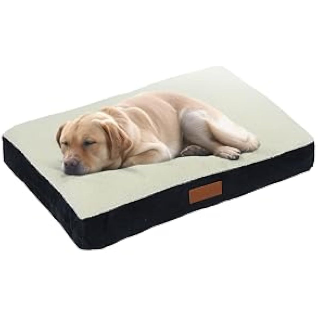 Large Dog Bed – Washable Faux Suede Crate Mattress