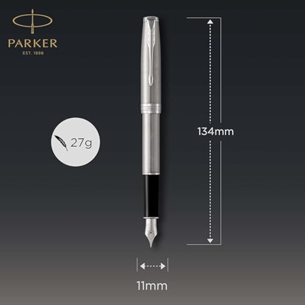Parker Sonnet Fountain Pen – Stainless Steel with Palladium Trim, Fine Nib