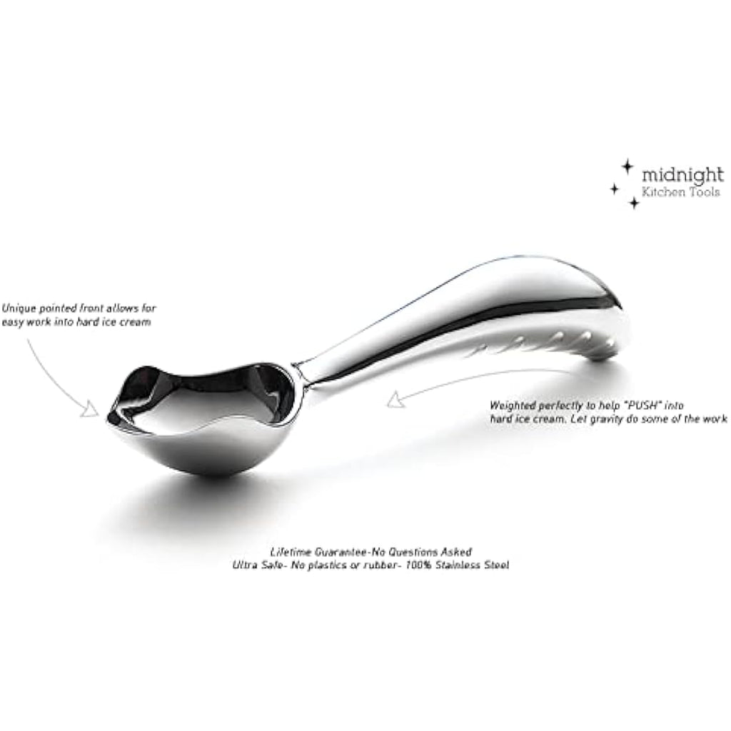 Midnight Scoop Stainless Steel Ergonomic Ice Cream Scoop – Dishwasher Safe