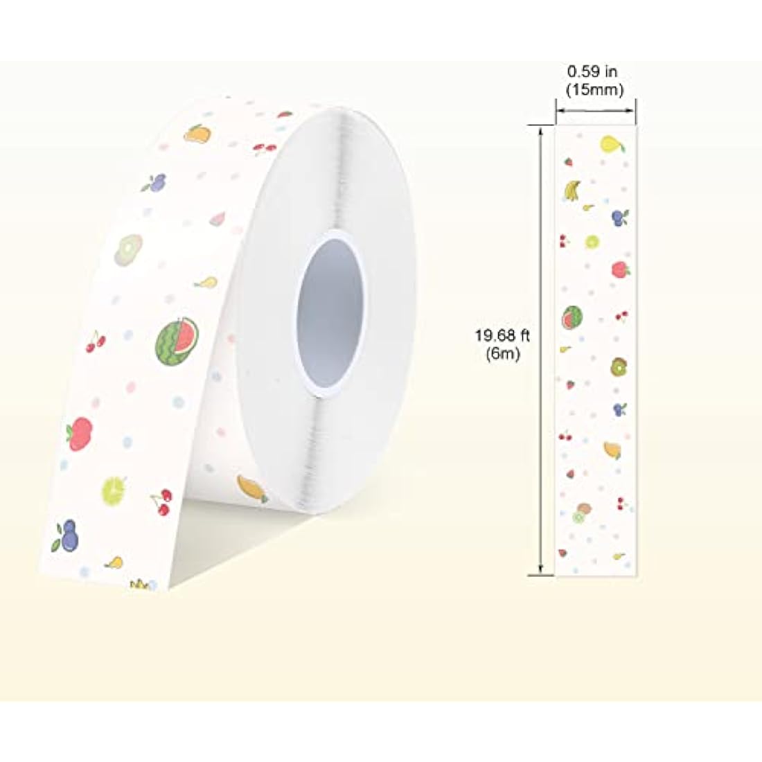SUPVAN Label Maker Tape for E10 E11 E16 | Fruit Pattern 15mm x 6m