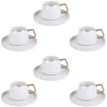 Karaca Saturn Gold 12-Piece Porcelain Turkish Coffee Cup Set for 6