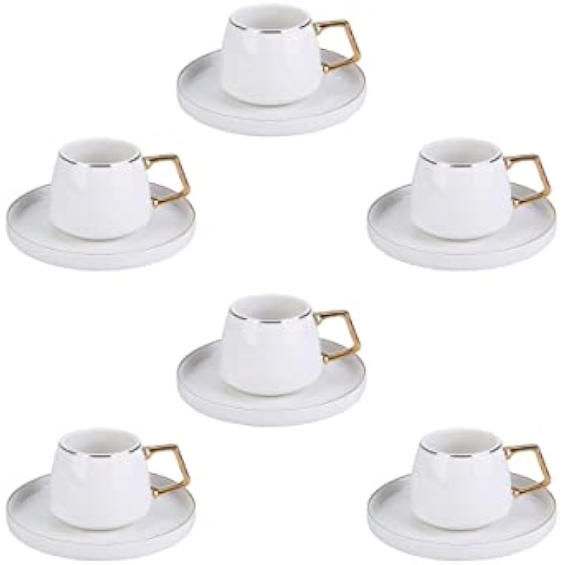 Karaca Saturn Gold 12-Piece Porcelain Turkish Coffee Cup Set for 6