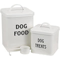 Morezi Farmhouse Pet Food and Treats Container Set with Scoop – Carbon Steel