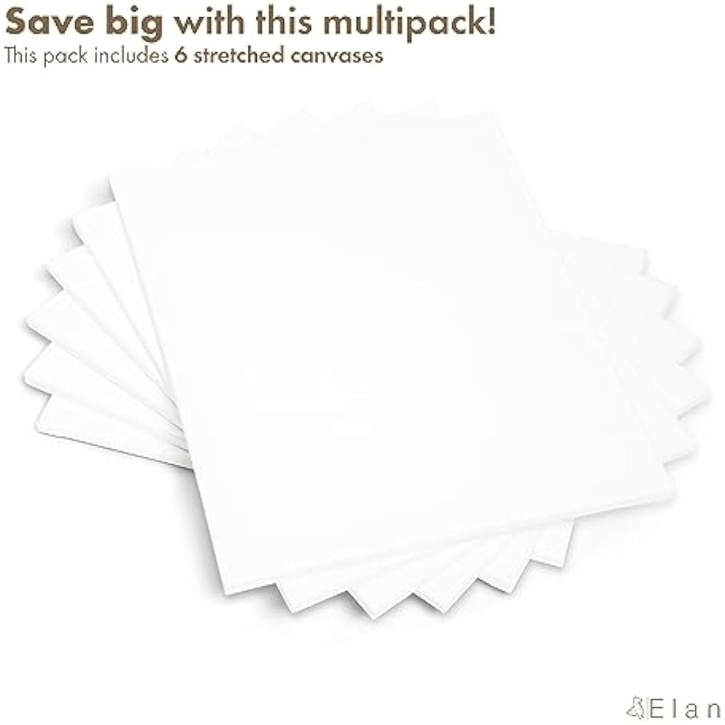 Elan Stretched Canvas 40x50cm 6-Pack | Triple Primed 100% Cotton