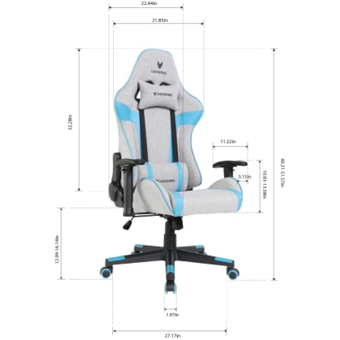 Oversteel ULTIMET Gaming Chair – Breathable Fabric & 180° Recline