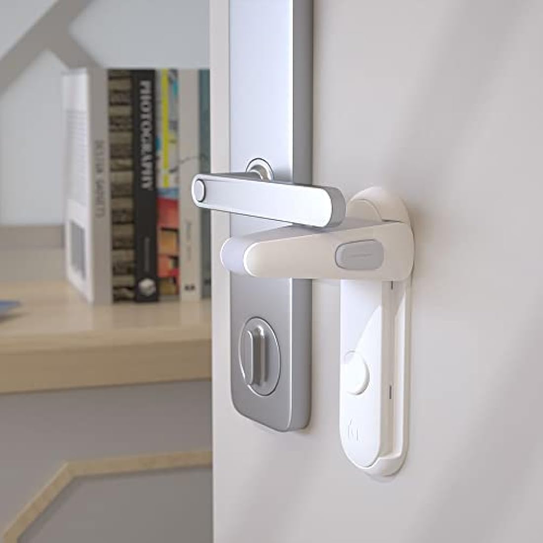 SAFELON Door Lever Locks for Childproof & Petproof - 2 Pack White