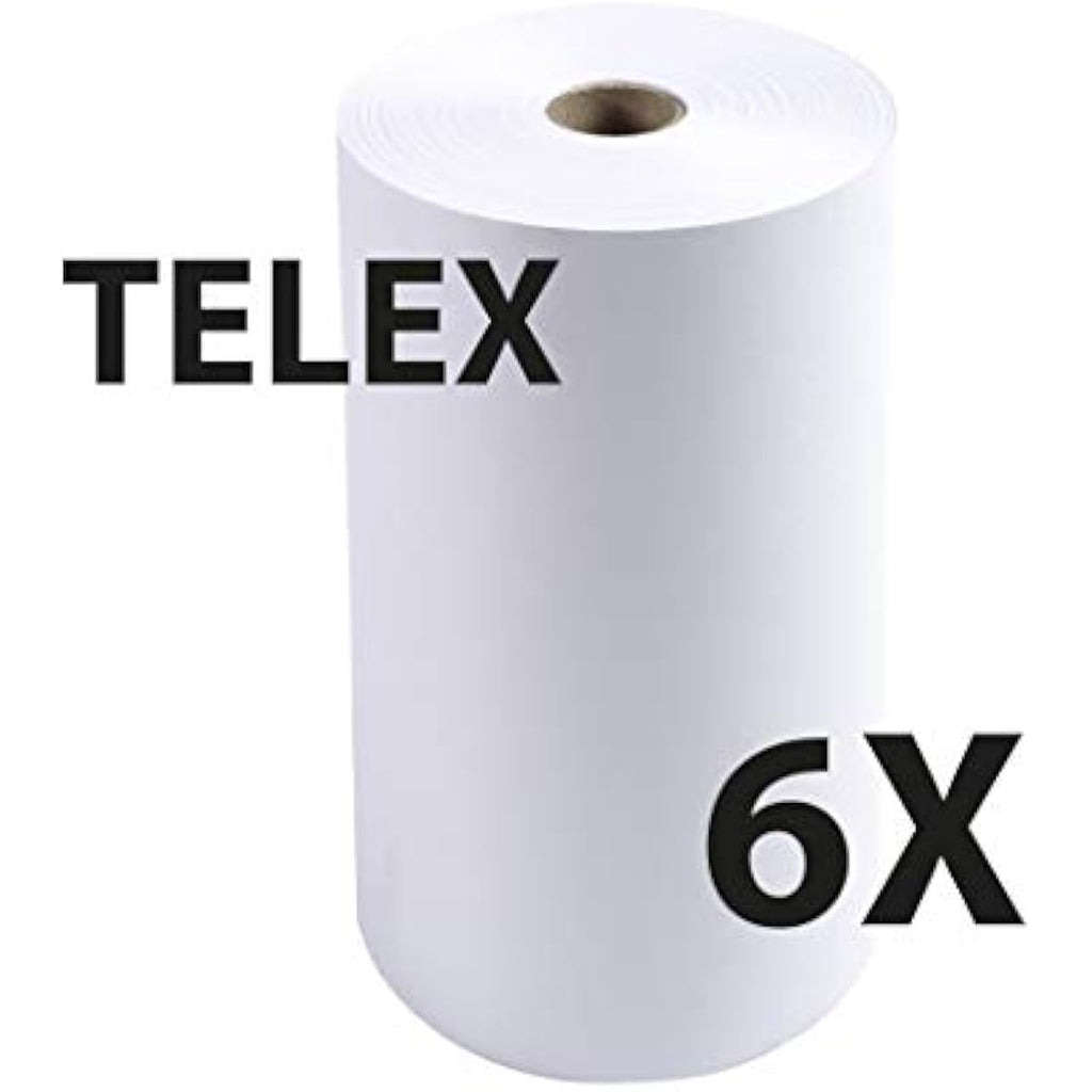 Exacompta Telex Machine Rolls | 3-Ply Self Copy Paper | 210mm x 120m – 6 Pack