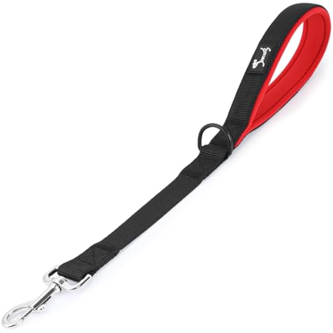 Short Dog Lead – Nylon Traffic Control Leash, Black, 18.1"