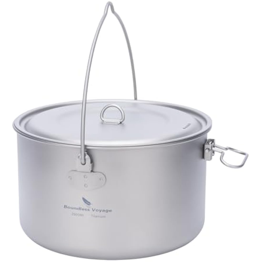 Boundless Voyage 2900ml Titanium Camping Pot with Folding Handle