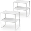 Jolof Store Kitchen Cupboard Organiser – 4-Pack Metal Stackable Shelf Rack