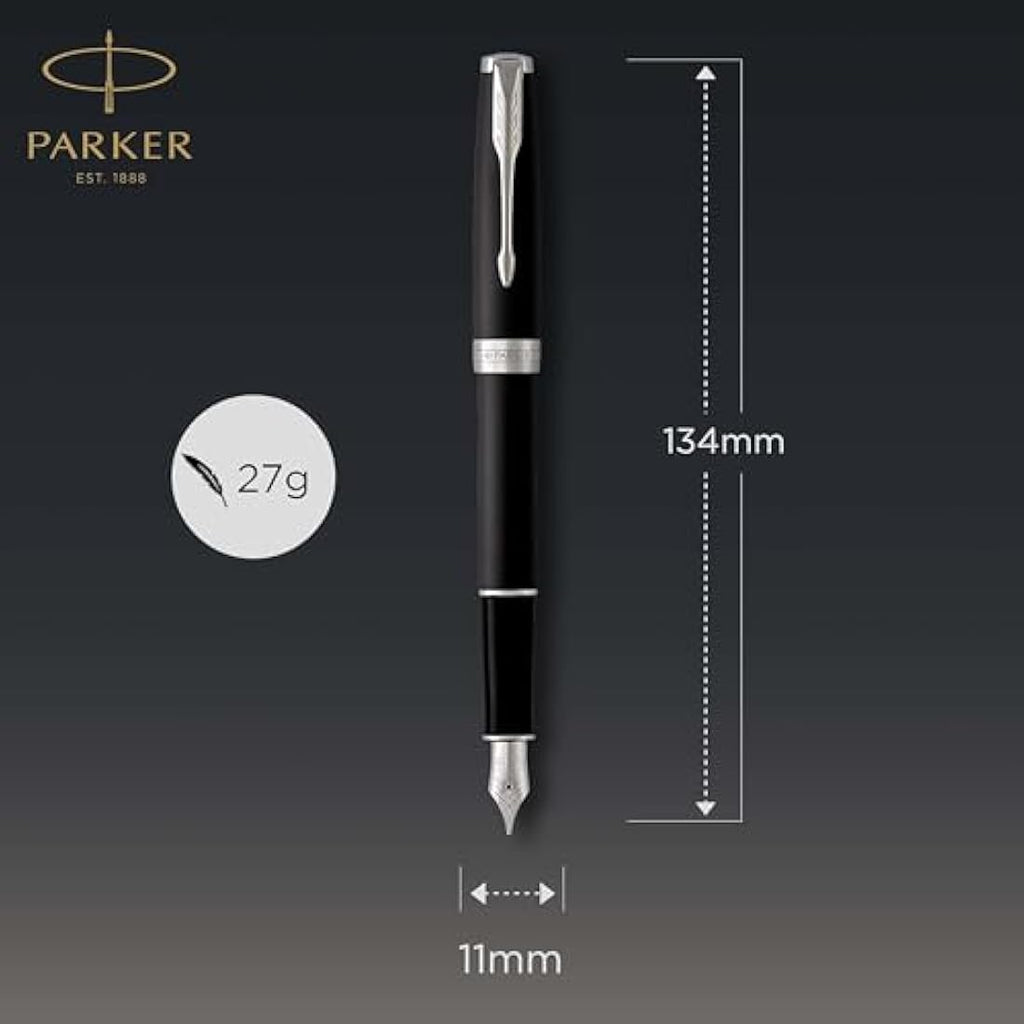 Parker Sonnet Fountain Pen – Matte Black Lacquer with Palladium Trim