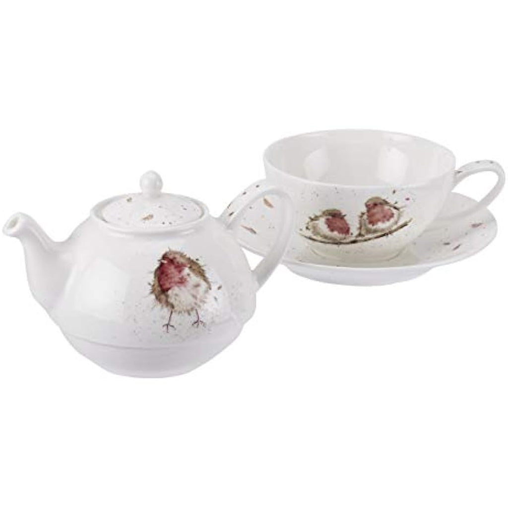 Wrendale Designs Robins Tea for One Set | Bone China Teapot & Saucer