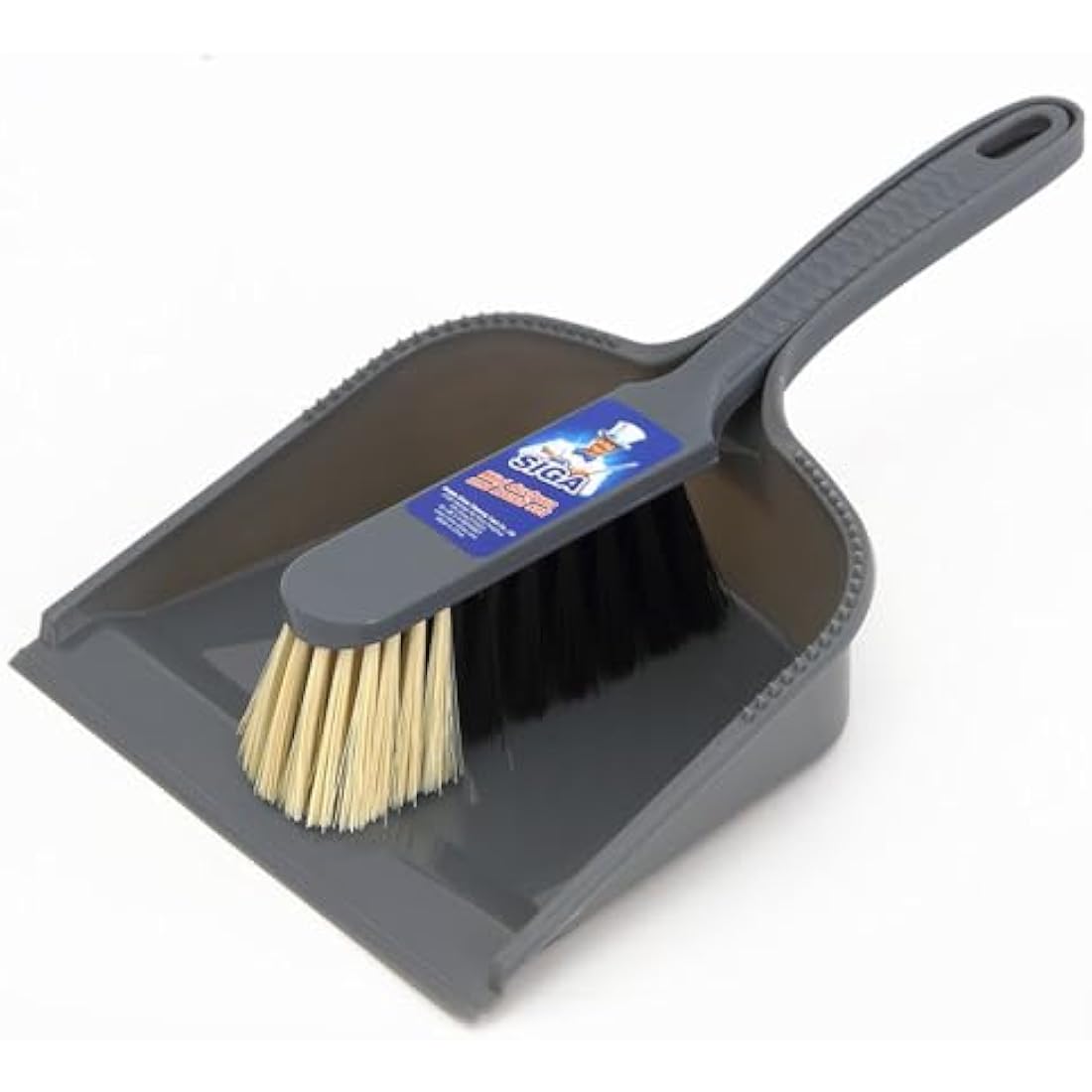 MR.SIGA Dustpan and Brush Set - Pack of 2 Blue & Grey Cleaning Tools