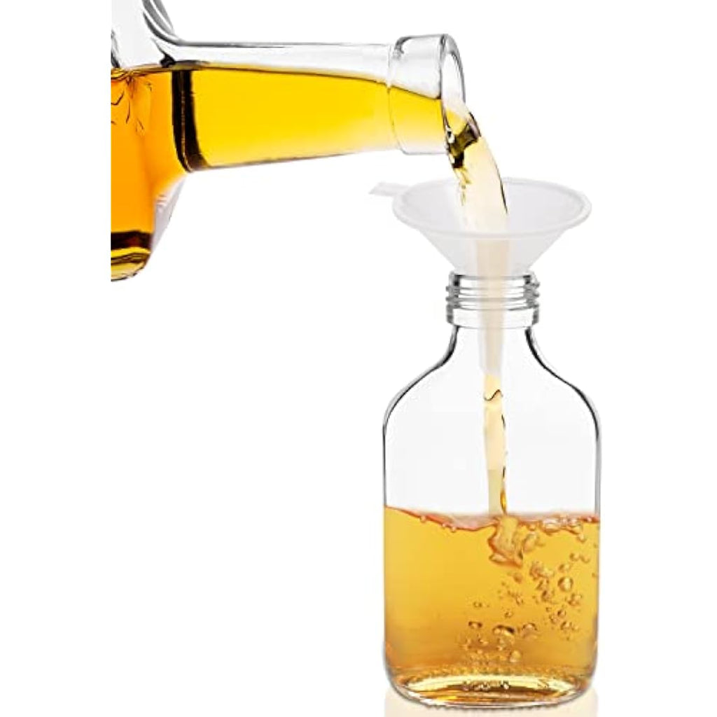 BELLE VOUS 50 Pack 100ml Glass Flask Liquor Bottles with Funnel & Caps