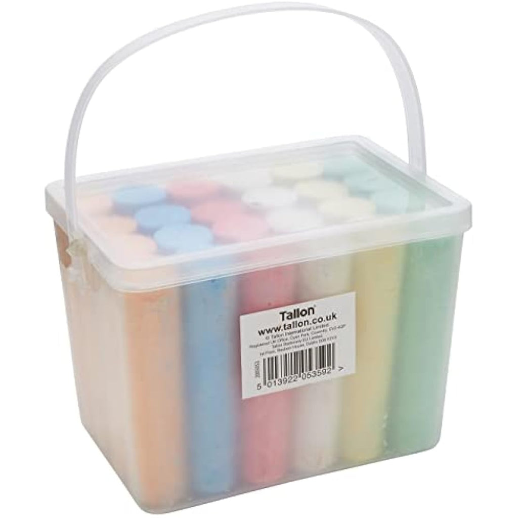 Art Box Giant Pavement Chalks - 24 Piece Sidewalk Chalk Tub for Kids